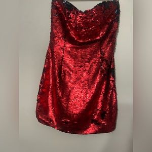 Sequence red/black color change dress